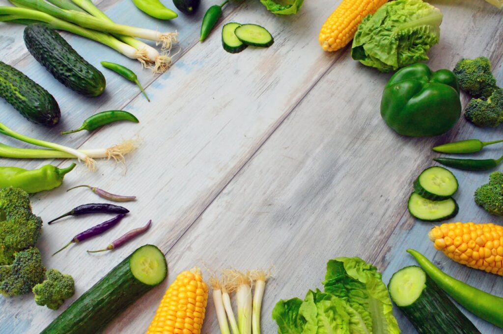 vegetables on the table